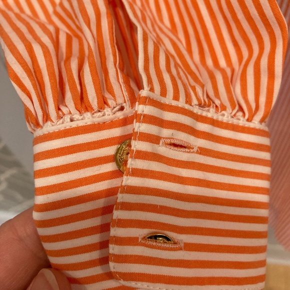 NWT Trina Turk Orange Stripped button shirt dress - Picture 5 of 5